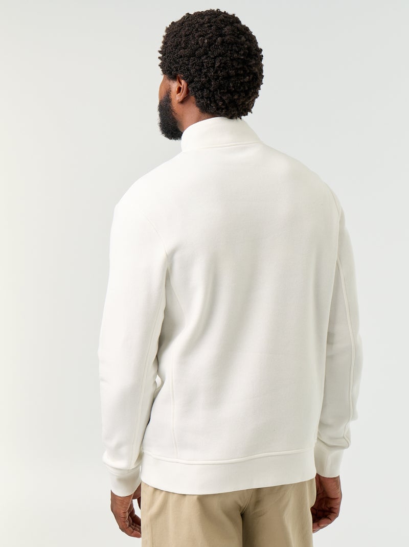 Sweat col camionneur Blanc - Kiabi