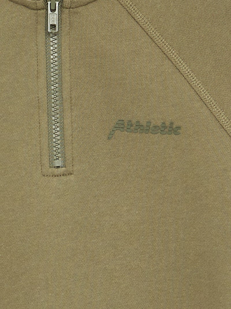 Sweat col camionneur Kaki - Kiabi