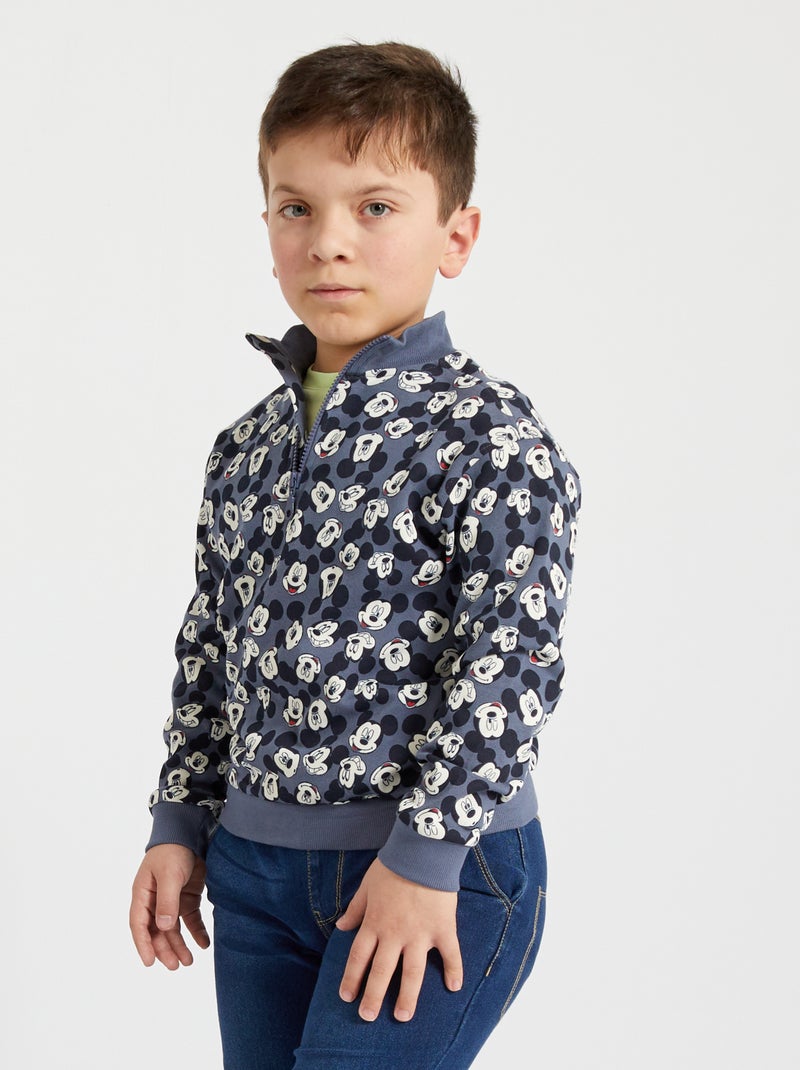 Sweat col camionneur 'Mickey' 'Disney' Gris - Kiabi