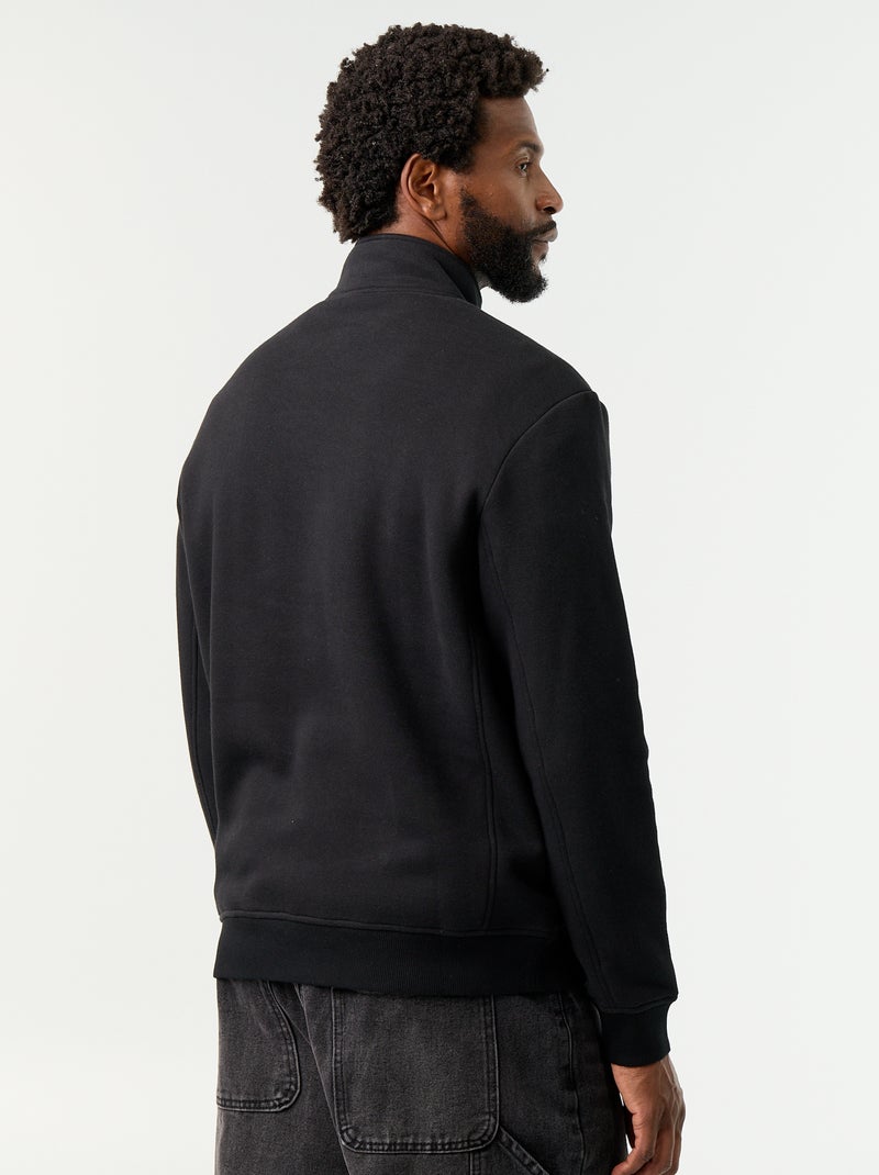 Sweat col camionneur Noir - Kiabi