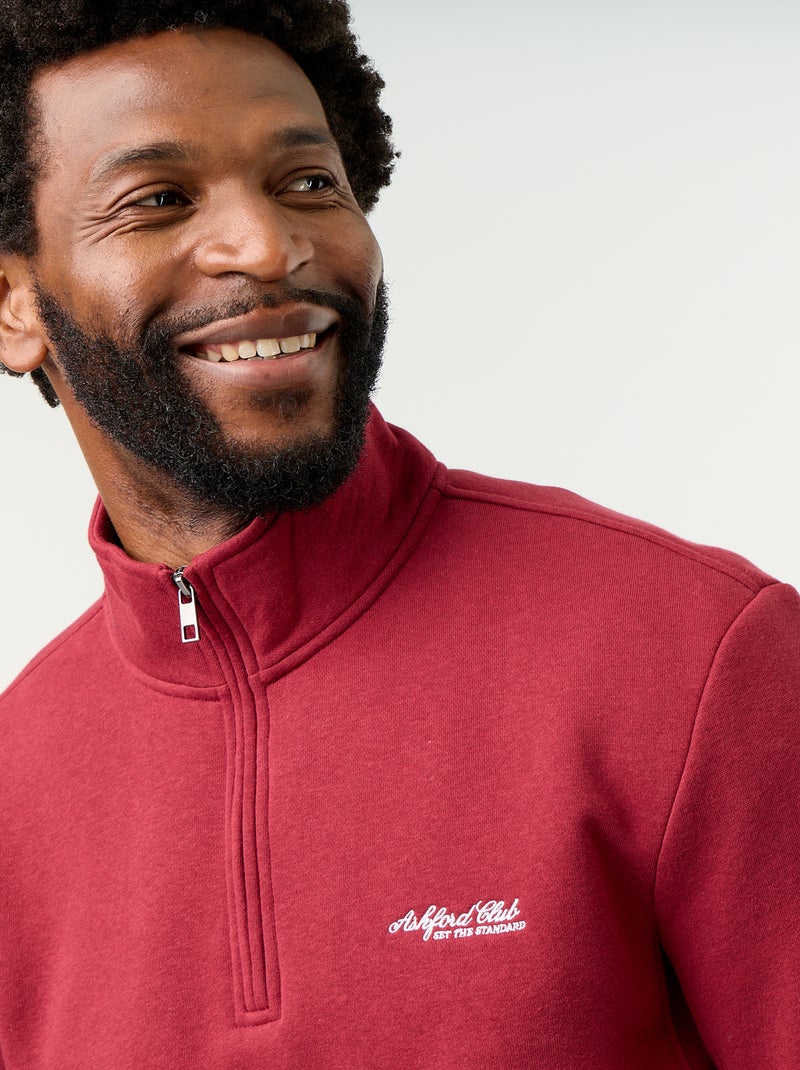 Sweat col camionneur Rouge - Kiabi