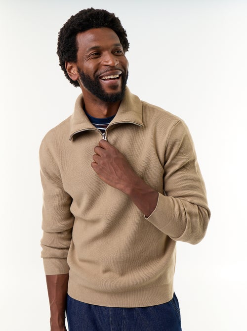 Sweat col camionneur zippé - Kiabi