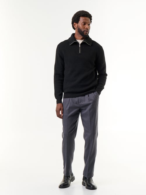 Sweat col camionneur zippé - Kiabi