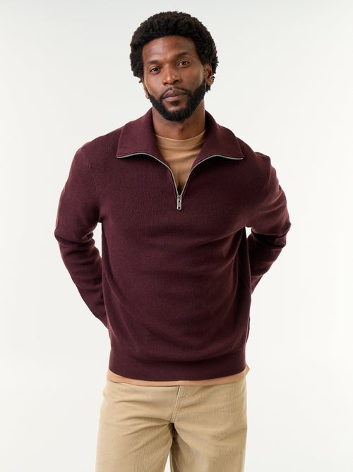 Sweat col camionneur zippé - Kiabi