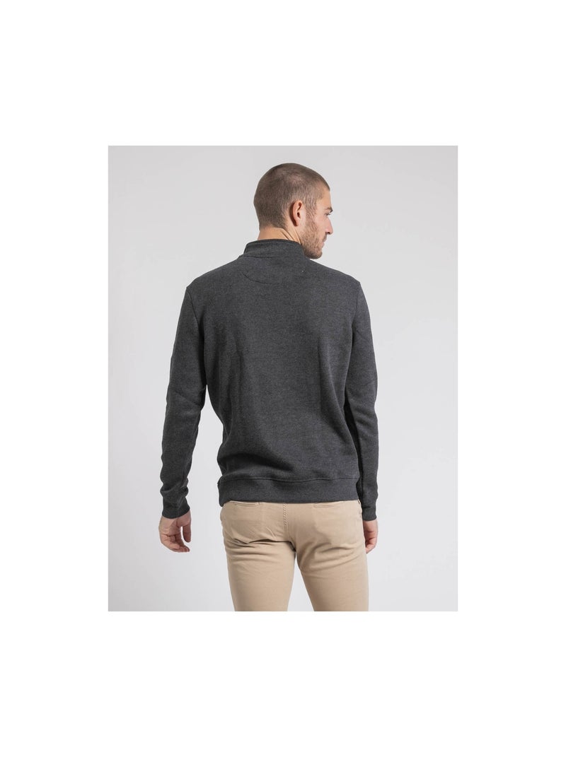 Sweat col montant zippé wompou Noir - Kiabi
