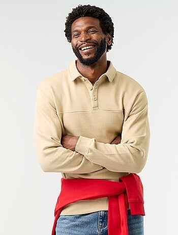 Sweat col polo en molleton