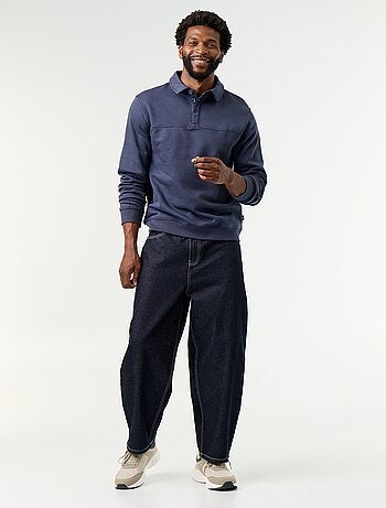 Sweat col polo en molleton
