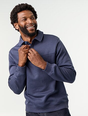 Sweat col polo en molleton