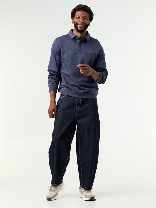 Sweat col polo en molleton - Kiabi Sweat col polo en molleton - Kiabi