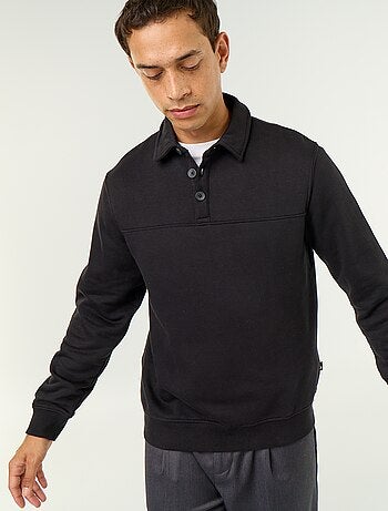 Sweat col polo en molleton