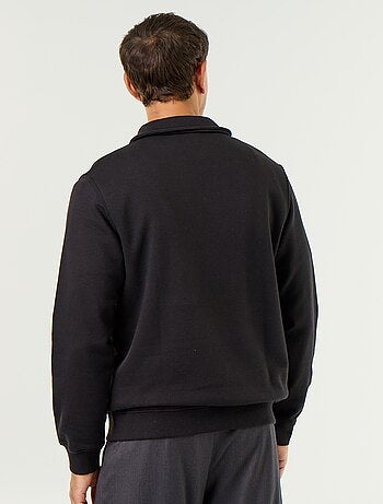 Sweat col polo en molleton