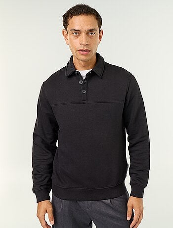 Sweat col polo en molleton