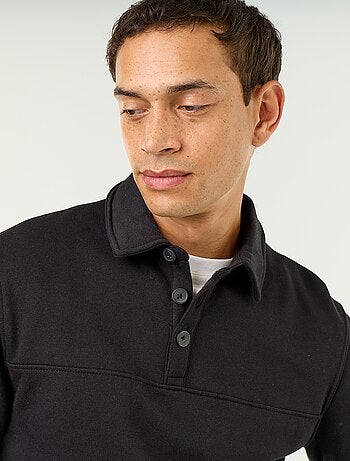 Sweat col polo en molleton