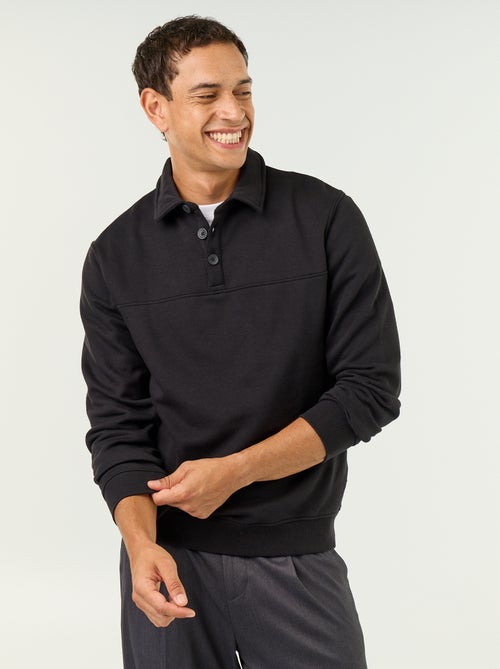 Sweat col polo en molleton - Kiabi Sweat col polo en molleton - Kiabi