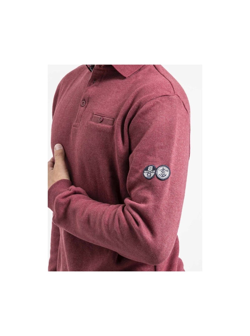 Sweat col polo wirex Bordeaux - Kiabi
