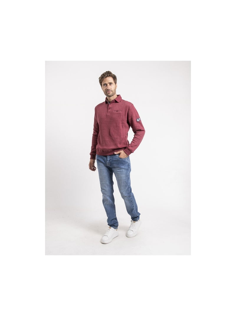 Sweat col polo wirex Bordeaux - Kiabi