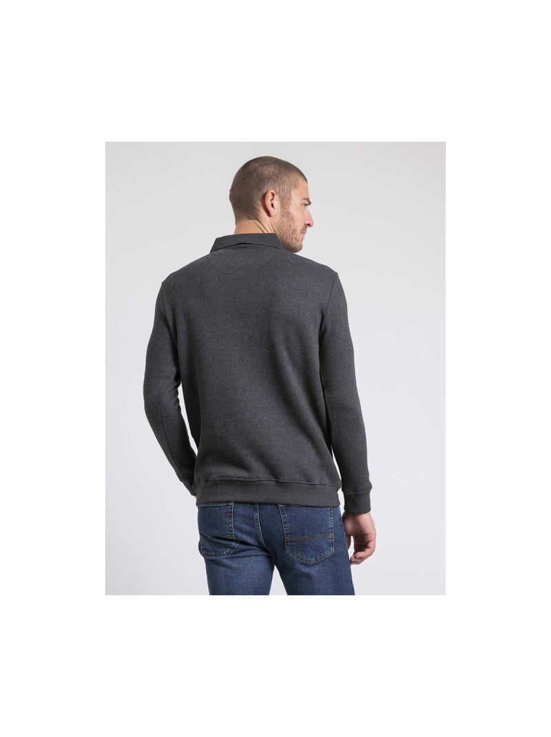 Sweat col polo wirex Noir - Kiabi