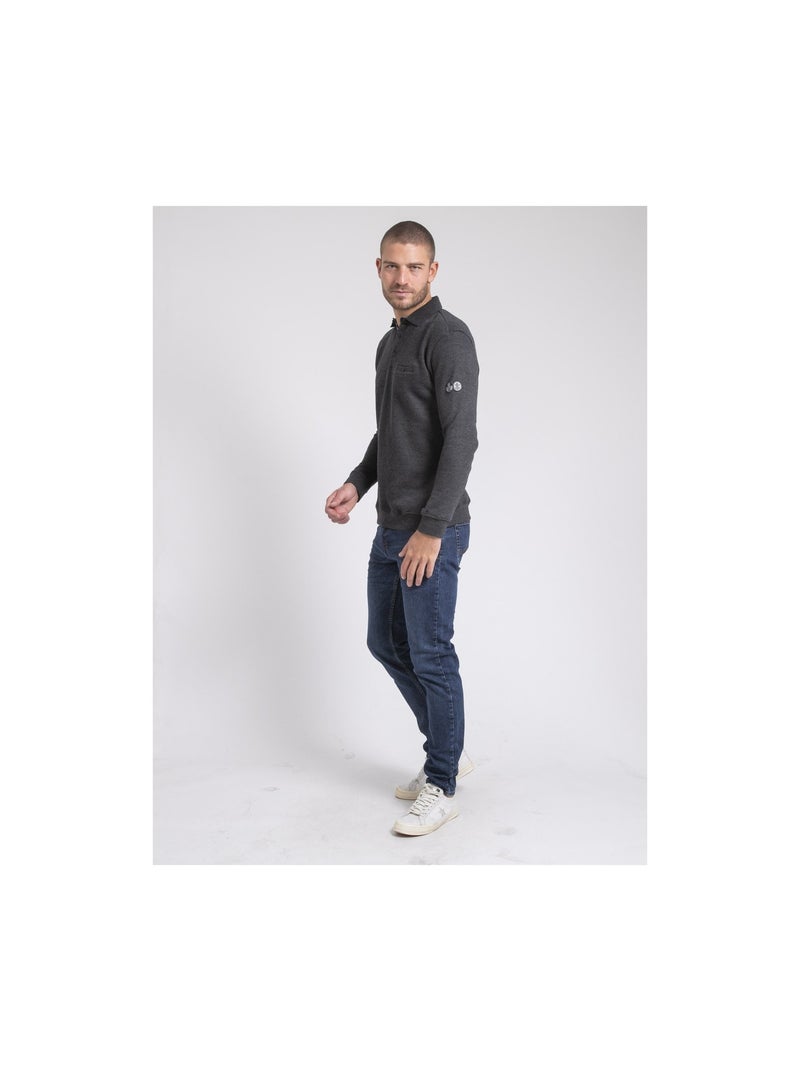 Sweat col polo wirex Noir - Kiabi