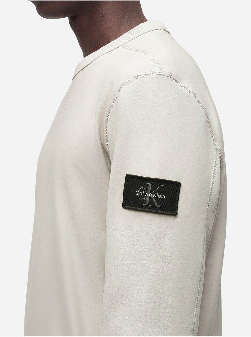 Sweat col rond - calvin klein Blanc cassé - Kiabi