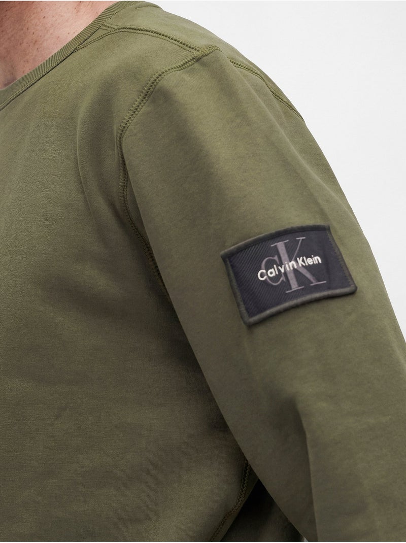 Sweat col rond - calvin klein Vert - Kiabi