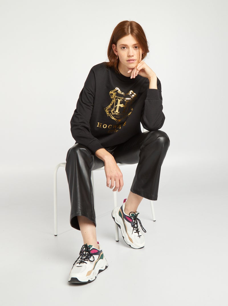 Sweat col rond 'Harry Potter' Noir - Kiabi