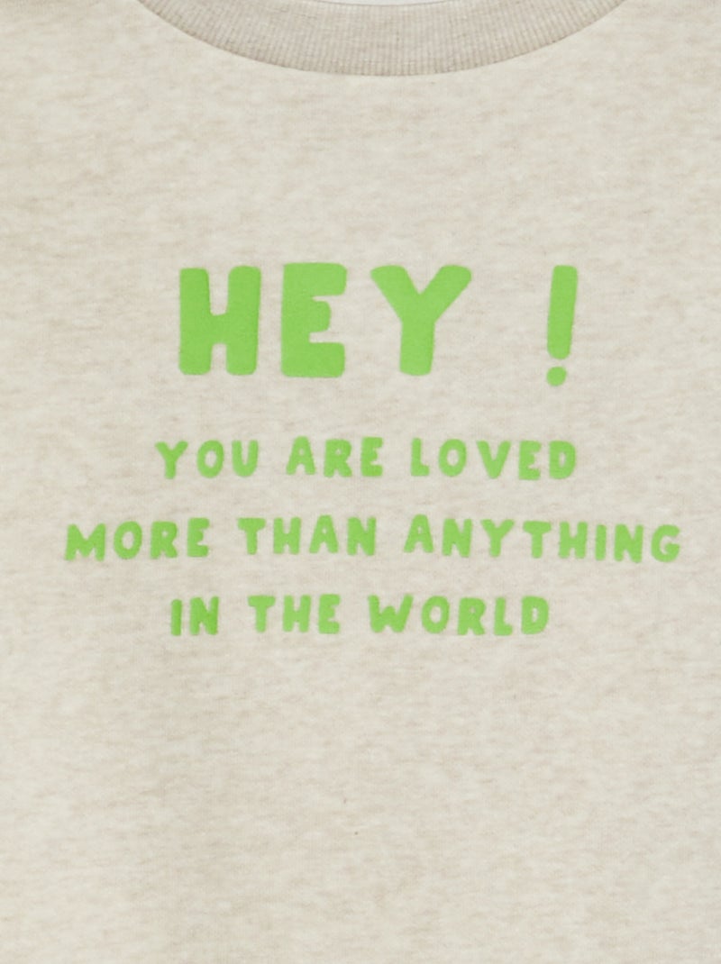 Sweat col rond imprimé Gris - Kiabi