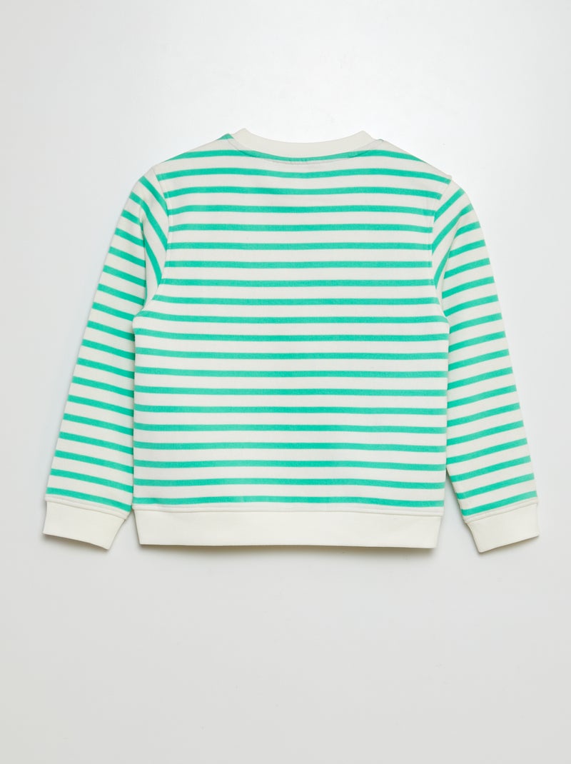 Sweat col rond imprimé Vert - Kiabi