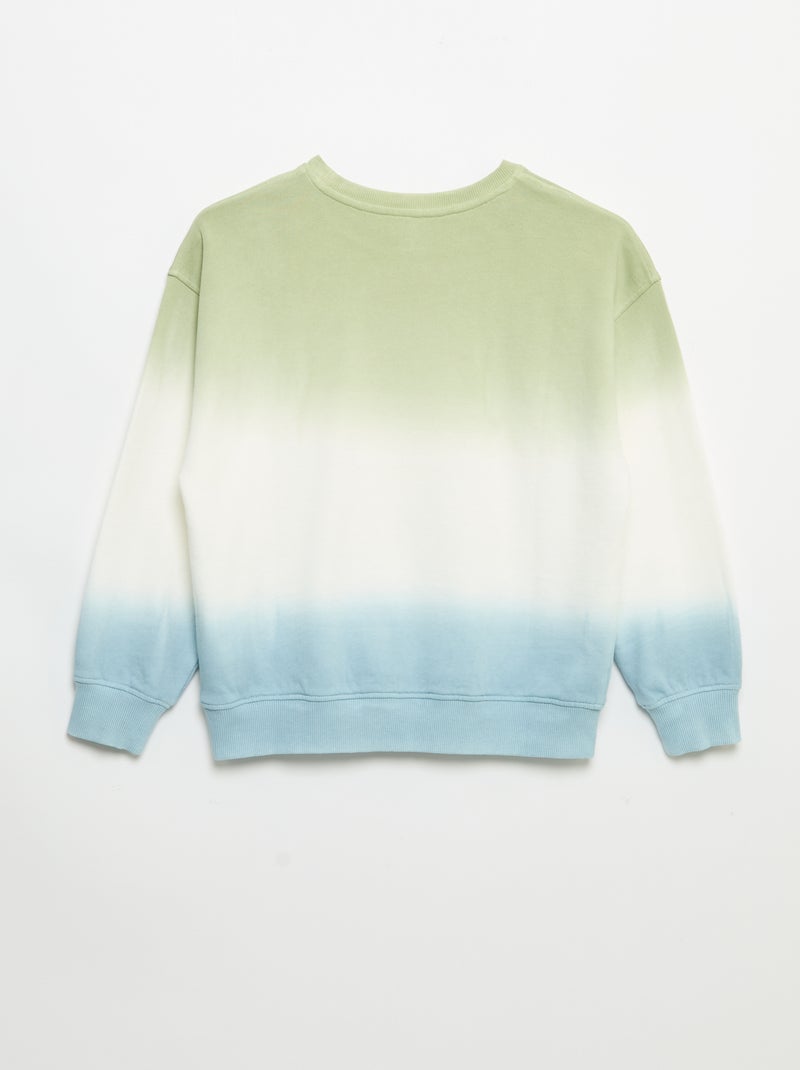 Sweat col rond tie and dye imprimé Bleu - Kiabi