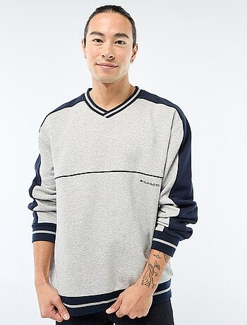 Sweat col V en french terry