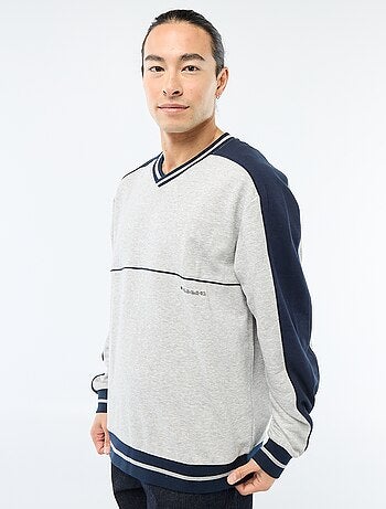 Sweat col V en french terry