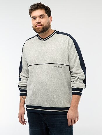 Sweat col V en French Terry