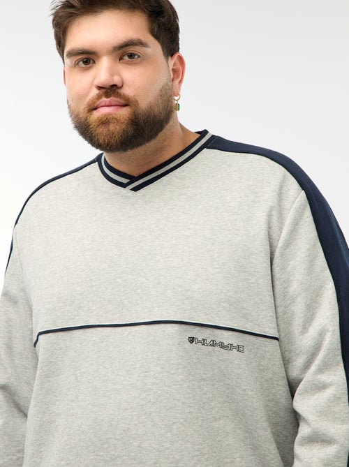 Sweat col V en French Terry - Kiabi