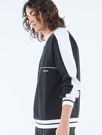 Sweat col V en french terry