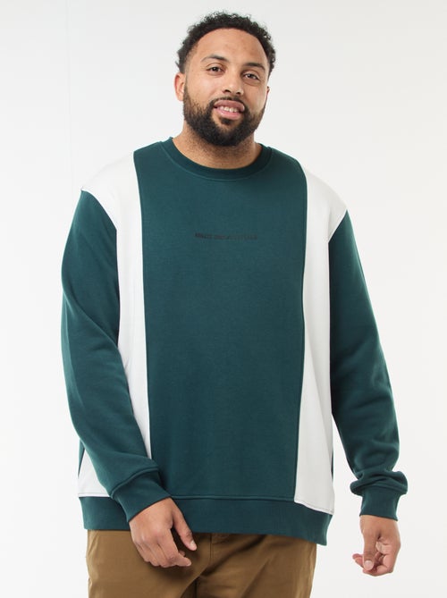 Sweat colorblock en molleton - Kiabi