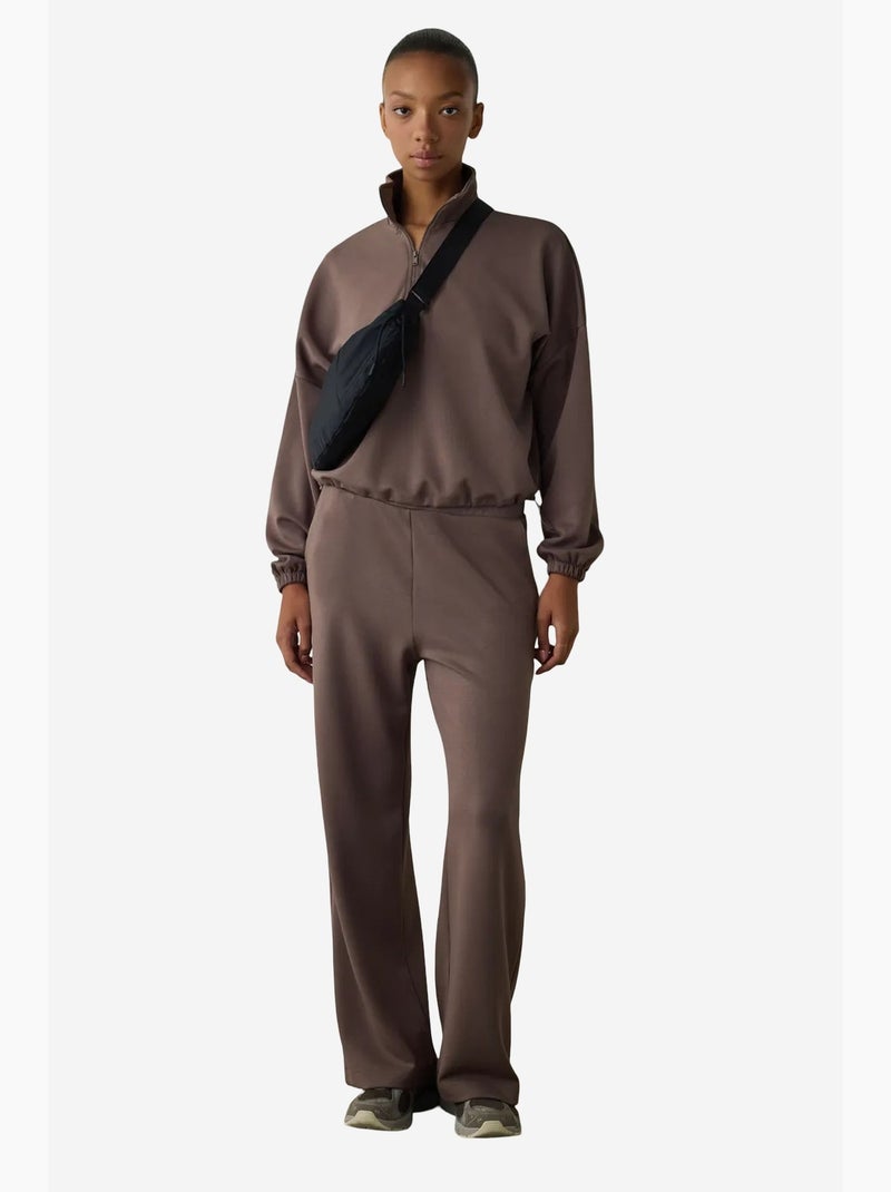 Sweat court à col montant silky feel penti Taupe - Kiabi
