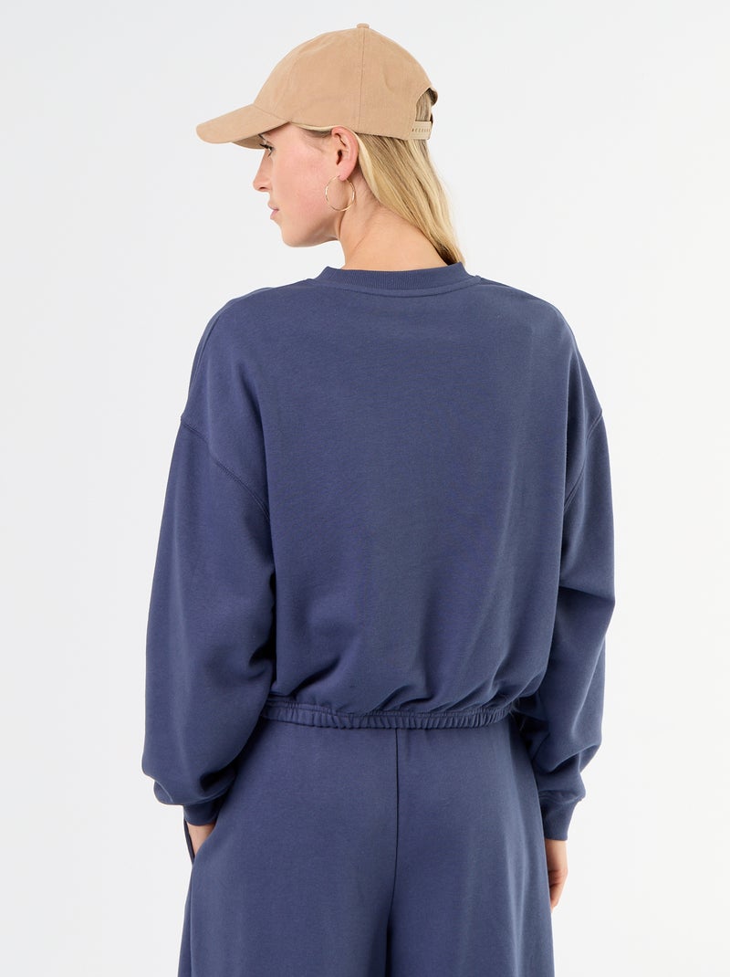 Sweat crop top Bleu - Kiabi