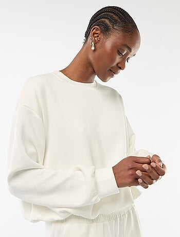 Sweat crop top effet boule