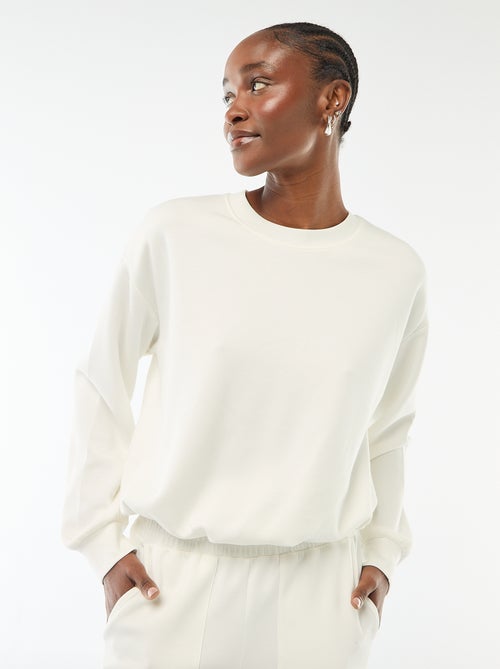 Sweat crop top effet boule - Kiabi