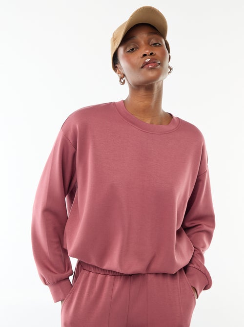 Sweat crop top effet boule - Kiabi