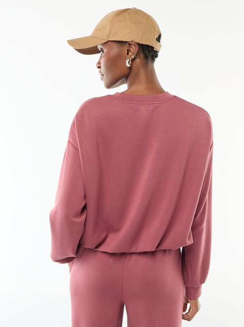 Sweat crop top effet boule - Kiabi