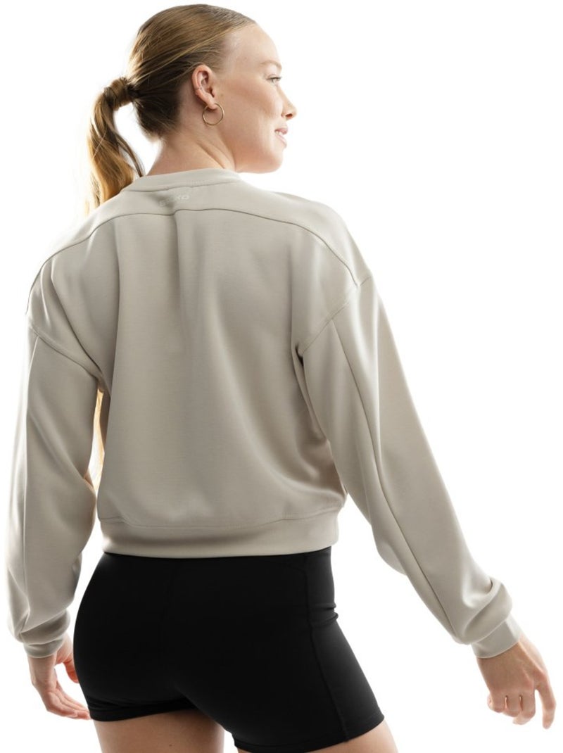 Sweat crop top fitness femme fitness femme ignite Beige - Kiabi