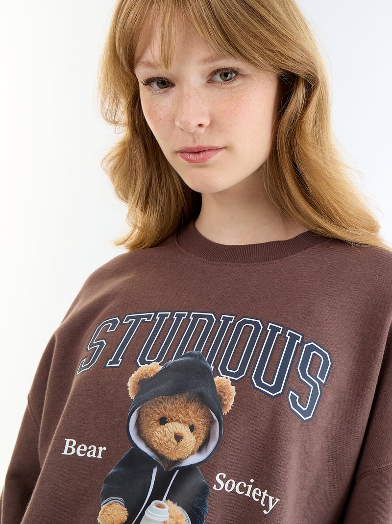 Sweat crop top Marron - Kiabi