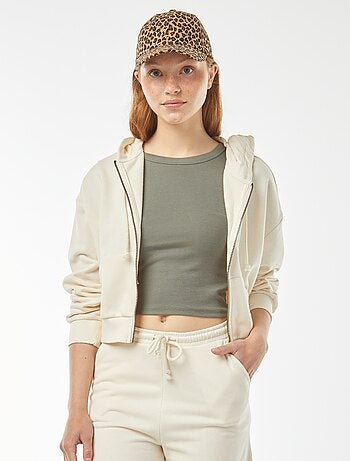Sweat cropped à capuche