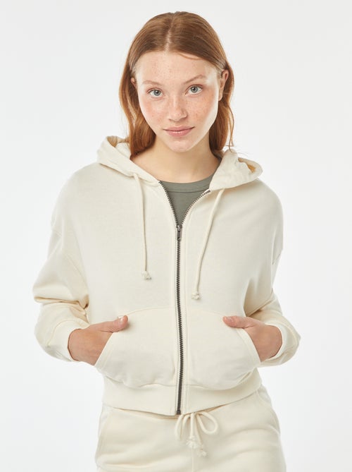 Sweat cropped à capuche - Kiabi