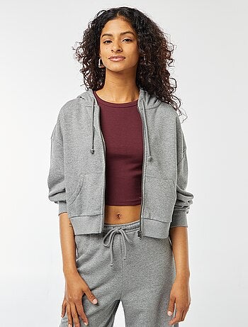 Sweat cropped à capuche