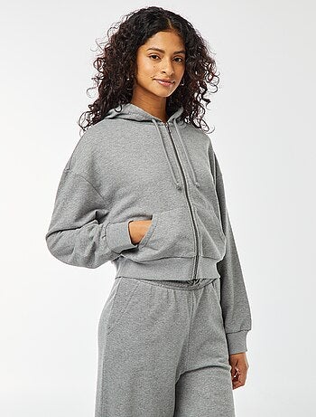 Sweat cropped à capuche