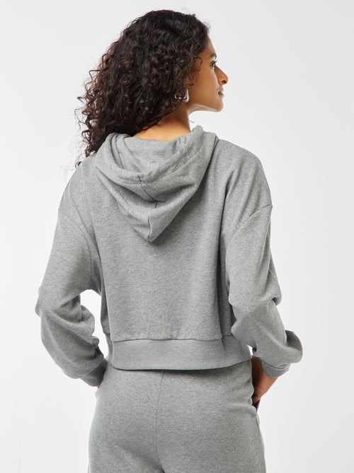 Sweat cropped à capuche - Kiabi