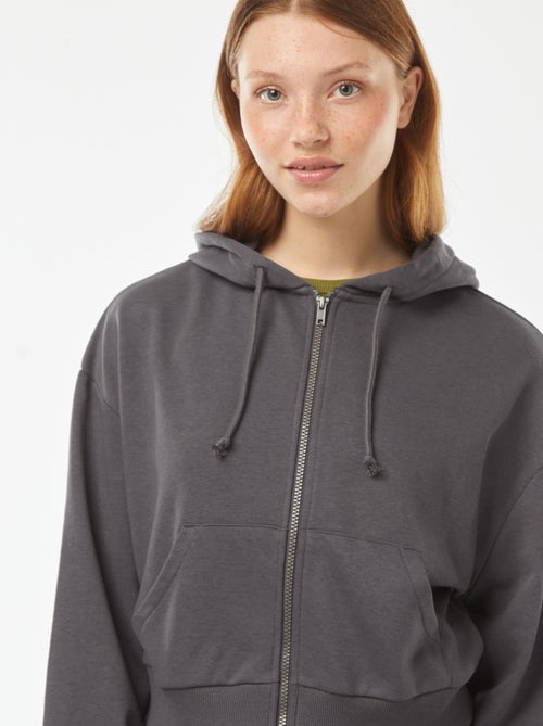 Sweat cropped à capuche - Kiabi