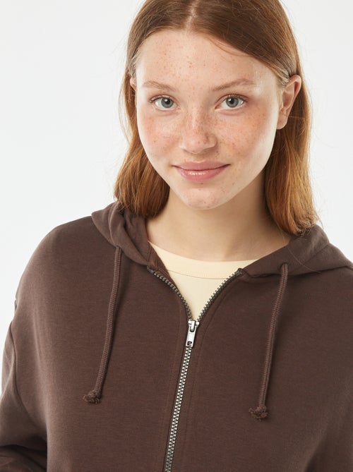 Sweat cropped à capuche - Kiabi