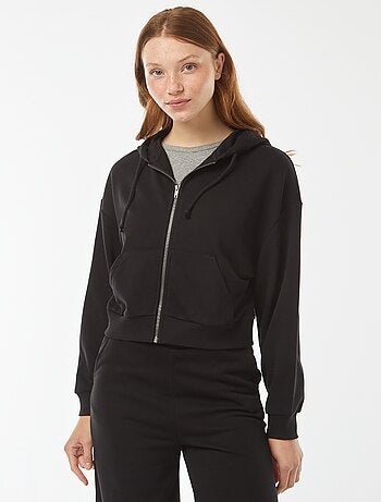 Sweat cropped à capuche